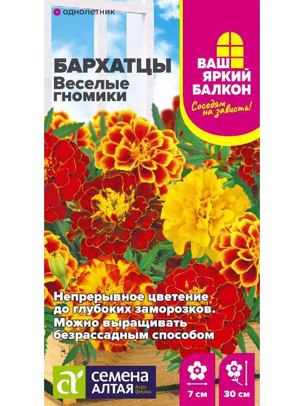 Бархатцы Веселые гномики махр. (СА) ц/п
