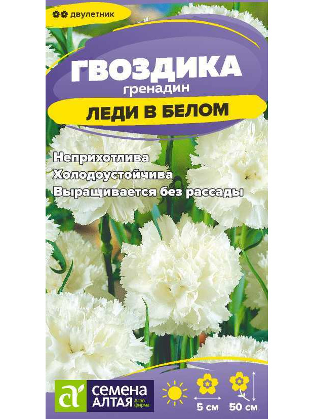 Гвоздика гренадин Леди в белом (СА) ц/п