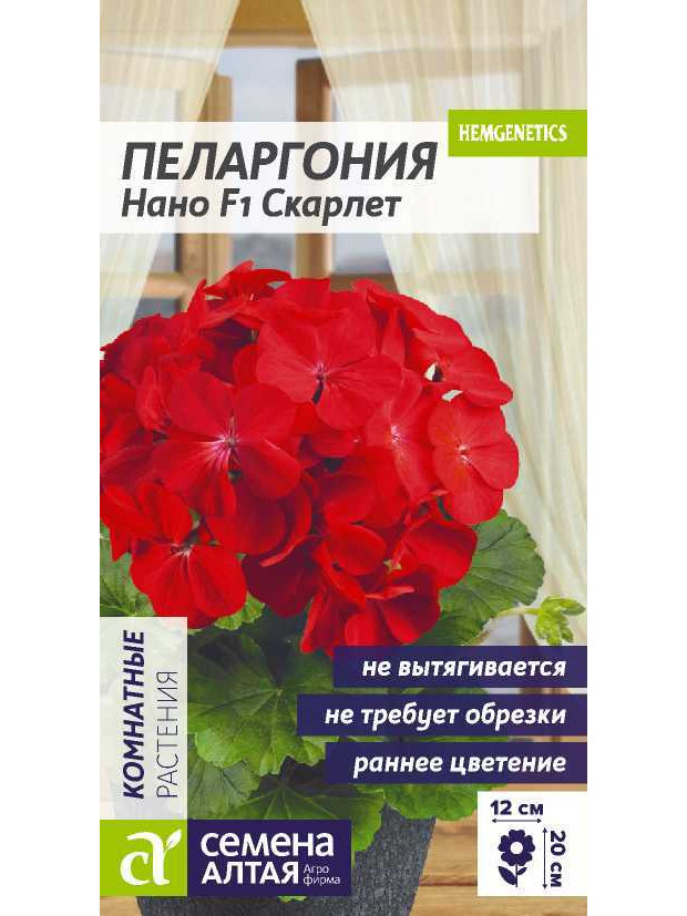 Пеларгония нано Скарлет (СА) ц/п