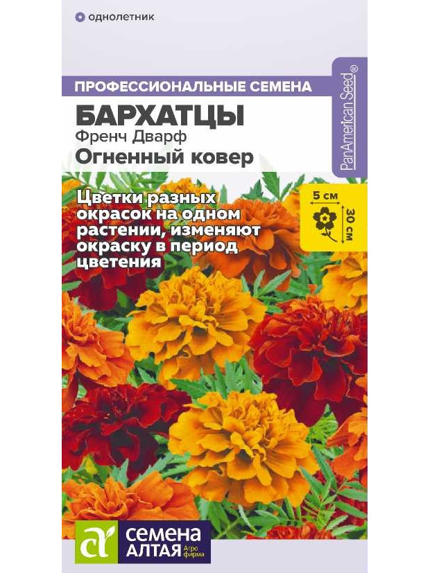 Бархатцы Френч Дварф Огненный ковер (СА) ц/п